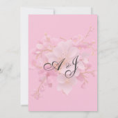 Invitation Cerisier blanc doré fleuri mariage (Dos)