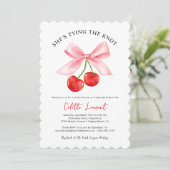 Invitation Cerisier Bow nouer la Fête des mariées à crampons (Debout devant)