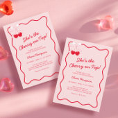 Invitation Cerisier Bow Rouge Sur La Fête des mariées Supérie