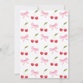 Invitation Cerisier de Bow rose sur le Baby shower supérieur (Dos)
