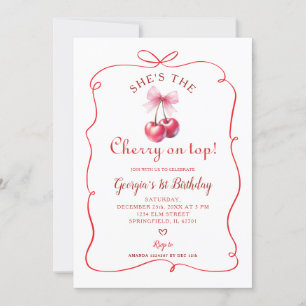 Invitation Cerisier de la Bow rouge sur le dessus Premier ann