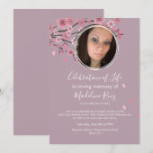 Invitation Cerisier Fleur Arbre Pétales Célébration de la vie (Devant / Derrière)