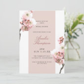 Invitation Cerisier Fleur Dusty Rose Fête des mariées Florale (Debout devant)