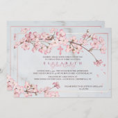 Invitation Cerisier Fleurs Cadre Religieux (Devant / Derrière)