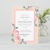 Invitation Cerisier Floral Blush Gold (Debout devant)