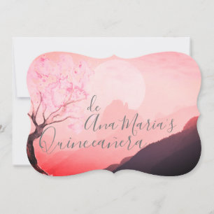 Invitation Cerisier japonais rose et définitivement brumeux