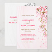 Invitation Cerisier Rose Fleurit Mariage Floral Pluie (Devant / Derrière)