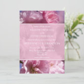 Invitation cerisier rose fleurs mariage de printemps (Debout devant)