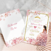Invitation Cerisier rose or Princesse Quinceañera