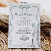 Invitation Certain Lapin a un an et souhaite une bonne Pâques