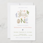 Invitation Certains Bunny Est Une Fille Aquarelle 1er Anniver (Devant)