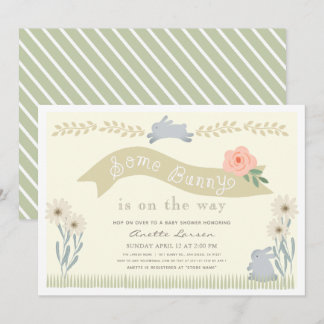 Invitation Certains Bunny Jaune Sexe Baby shower neutre