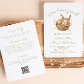 Invitation Certains Bunny Sweet QR Code Baby shower neutre
