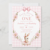 Invitation Certains Lapin a un an 1er Anniversaire (Devant)