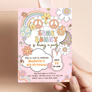 Invitation Certains Lapin Ont Une Fête De Anniversaire De Pâq