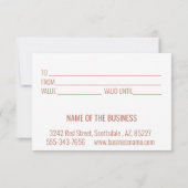 Invitation Certificat cadeau Arbre de Noël Rose Or (Dos)