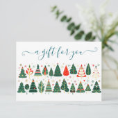 Invitation Certificat cadeau Arbre de Noël Scandinave (Debout devant)