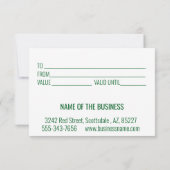 Invitation Certificat cadeau Arbre de Noël Scandinave (Dos)