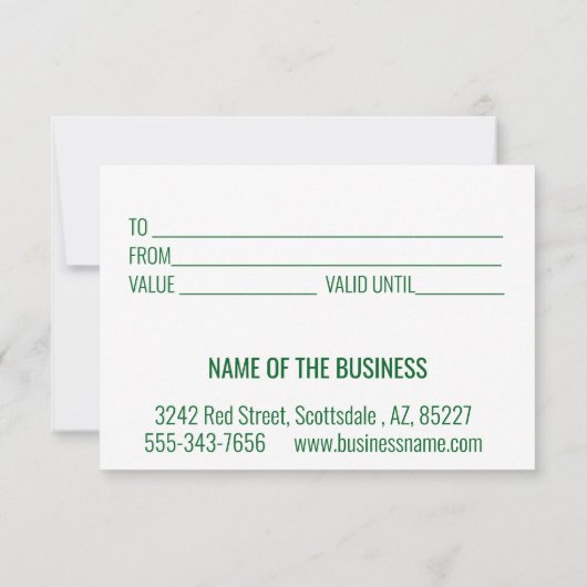 Invitation Certificat cadeau Arbres de Noël (Dos)