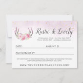 Invitation Certificat cadeau Blush Pink Or Antlers Chic Card (Dos)