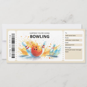 Invitation Certificat cadeau Bowling, Bon cadeau Bowling