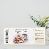 Invitation Certificat cadeau café et gâteau (Debout devant)