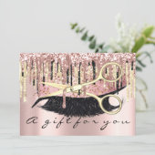 Invitation Certificat cadeau Coiffeur Maquillage Lash Or Lux (Debout devant)