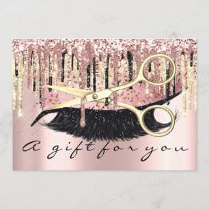 Invitation Certificat cadeau Coiffeur Maquillage Lash Or Lux