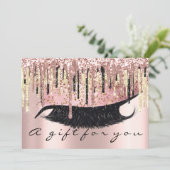 Invitation Certificat cadeau Coiffeur Maquillage Lash Or VIP (Debout devant)