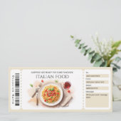 Invitation Certificat Cadeau Cuisine Italienne (Debout devant)