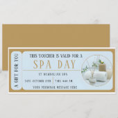 Invitation Certificat cadeau de bon de jour Spa personnalisé (Devant / Derrière)