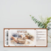 Invitation Certificat cadeau de classe de poterie surprise aq (Debout devant)