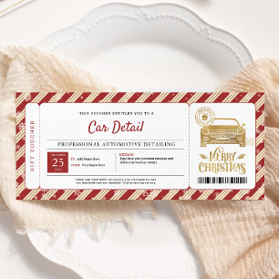 Invitation Certificat Cadeau de Détailing de Voiture de Noël