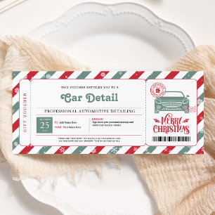 Invitation Certificat Cadeau de Detailing de Voiture de Noël