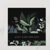 Invitation Certificat-cadeau de Ferne à feuillage Tropical no (Devant / Derrière)