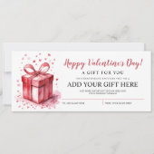 Invitation Certificat cadeau de jour Valentines (Devant)