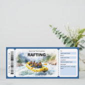 Invitation Certificat cadeau de l'expérience de rafting (Debout devant)