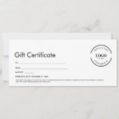 Invitation Certificat cadeau de logo personnalisé simple prof (Devant)