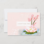 Invitation Certificat cadeau de Lotus Yoga Spa de fleurs rose (Devant)