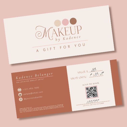Invitation Certificat Cadeau de Maquilleur Professionnel Mode