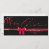 Invitation Certificat cadeau de Noël moderne noir et rouge (Devant)