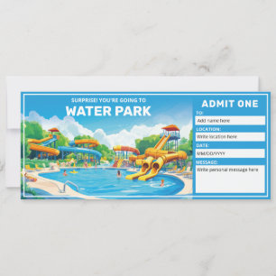 Invitation Certificat cadeau de parc aquatique, billet d'entr