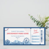 Invitation Certificat cadeau de parc d'attractions (Debout devant)