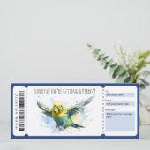 Invitation Certificat cadeau de perroquet modifiable pour les (Debout devant)