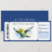 Invitation Certificat cadeau de perroquet modifiable pour les (Devant / Derrière)