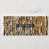 Invitation Certificat cadeau de pluie Safari moderne Gold & B (Devant)