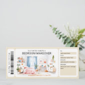 Invitation Certificat-cadeau de relooking de pièce (Debout devant)