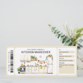 Invitation Certificat-cadeau de rénovation de cuisine (Debout devant)
