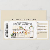 Invitation Certificat-cadeau de rénovation de cuisine (Devant / Derrière)
