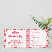 Invitation Certificat cadeau de Saint Valentin Billets de con (Debout devant)
